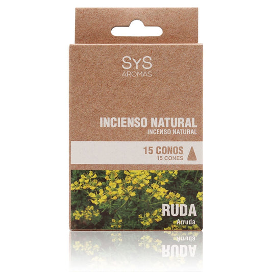 Incienso Natural Ruda SYS Aromas | 15 Conos | Aroma Agreste y Herbal | Carbón Vegetal, Resinas y Bambú_0