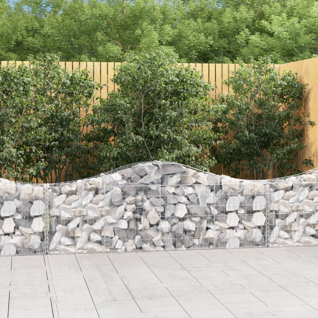 Cestas De Gaviones 11 Uds Forma De Arco Hierro 200x30x60/80 Cm_1