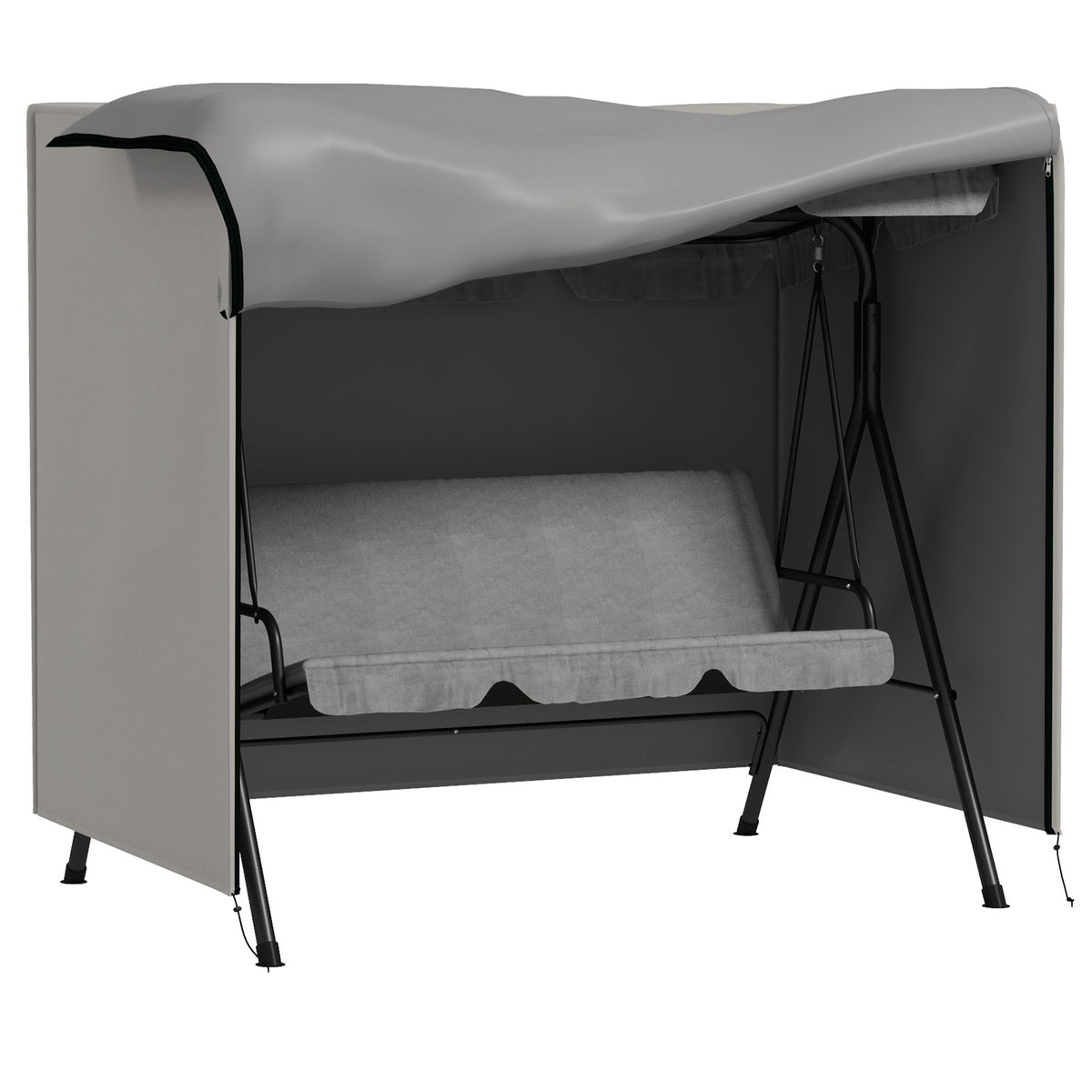 Funda Para Columpio Outsunny Tela Oxford Gris 177x114x152 Cm_0