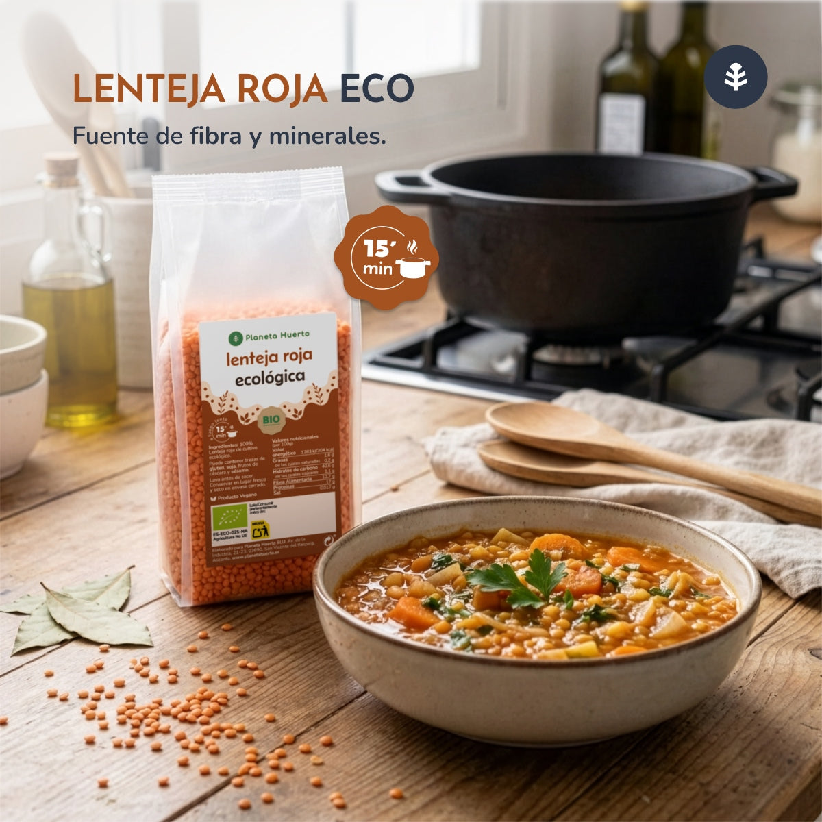 Pack 2x Lenteja Roja ECO Planeta Huerto 500 g
