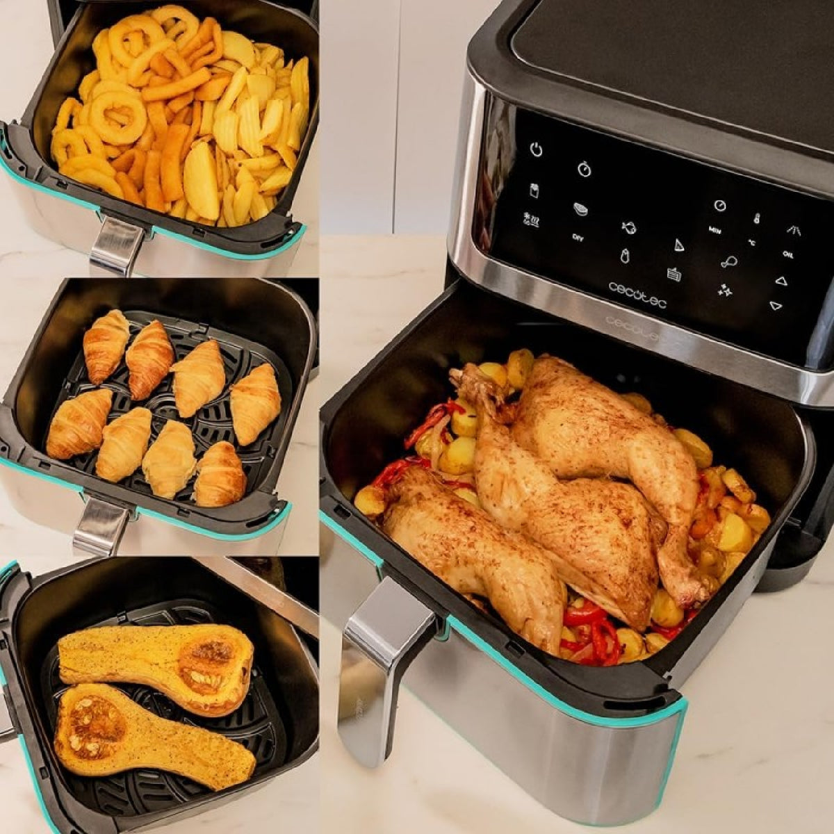 Freidora De Aire Cecofry Supreme 8000, 8 L, 1800 W, 10 Menús, Tecnología Perfeft Cook, 30ºc - 200ºc, Control Táctil._1
