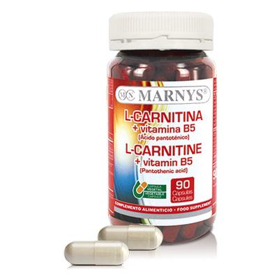 L-carnitina + Vitamina B5 Marnys, 90 cápsulas 500 mg