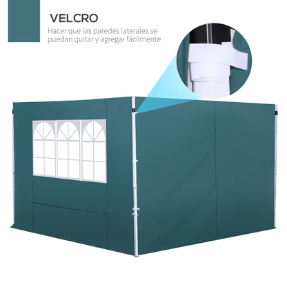 2 Paredes Parte Laterales De Carpa Plegable Outsunny Verde 300x200 Cm_5