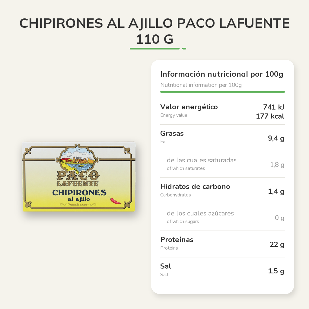 Información nutricional