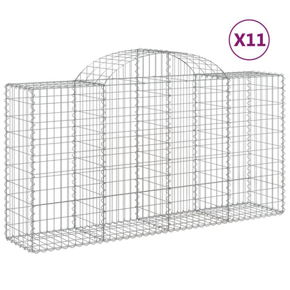 Cestas De Gaviones 11 Uds Forma De Arco Hierro 200x50x100/120cm_0