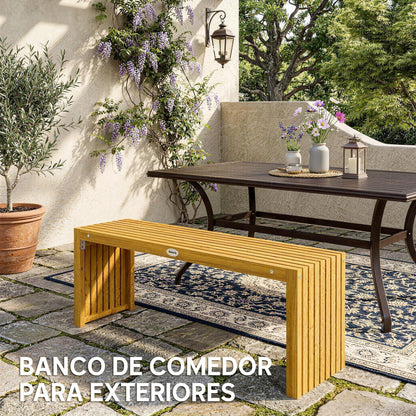 Banco De Jardín Outsunny Madera De Acacia Madera Natural 110x30x45 Cm_5