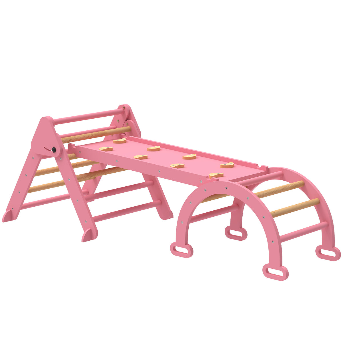 Triángulo De Escalada Aiyaplay Madera De Álamo, Madera De Pino Rosa 188x70x59 Cm 331-097v00pk_0