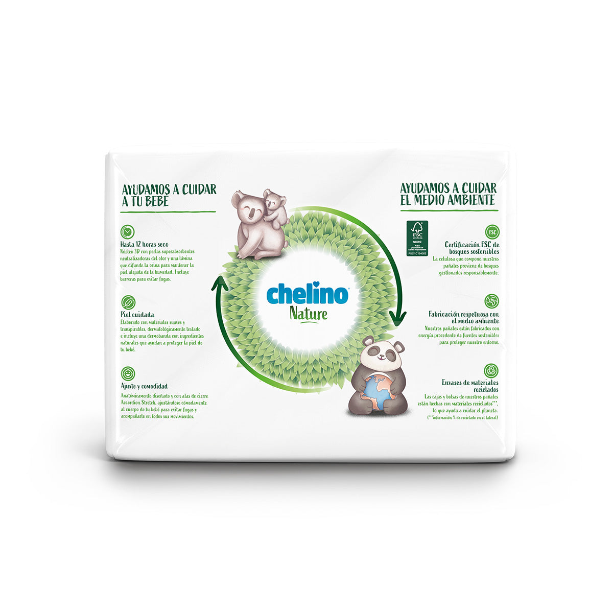 Pack ahorro Pañales T4 9-15 kg Chelino Nature 136 unidades