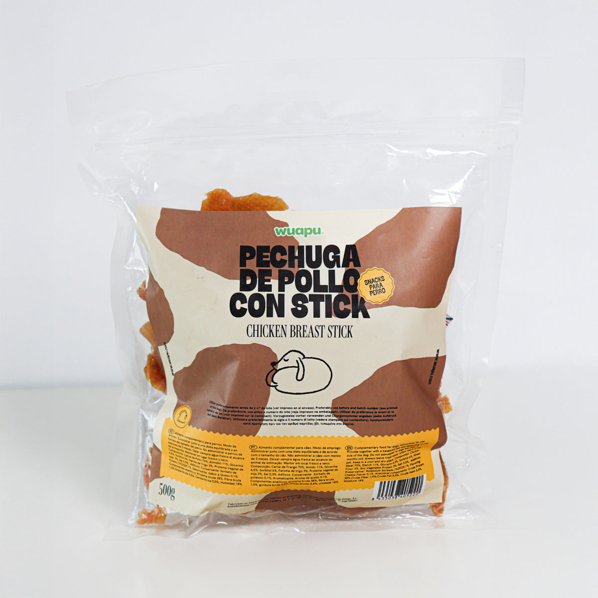 Snack Para Perro En Stick Sabor Queso Con Pollo Desecado Wuapu 500gr_5
