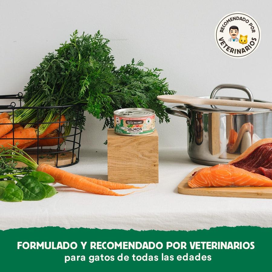 Pack Lata de Salmón y Ternera BARF para gatos 6 x 120 g Wild Balance