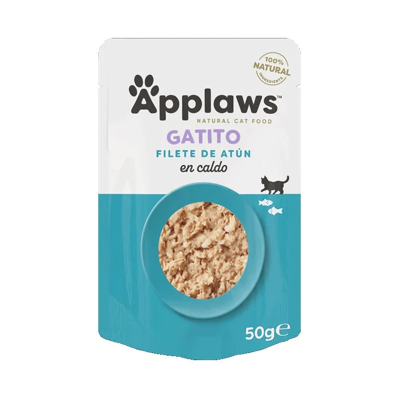 Comida Húmeda Kitten de Filete de Atún en Caldo para Gatos Applaws 50 g