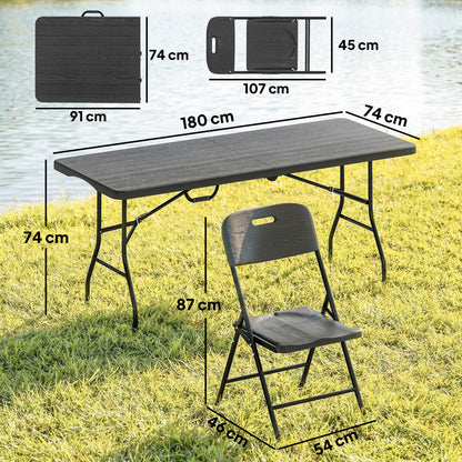 Conjunto Para Camping Outsunny Hdpe, Metal Negro 180x74x74 Cm_2