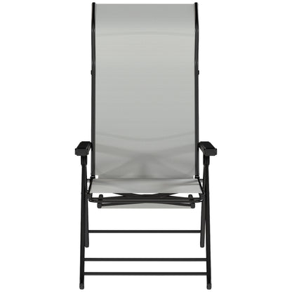 Sillas Plegables Reclinables Outsunny Metal, Textilene Gris Claro 179.5x63.5x60 Cm_3