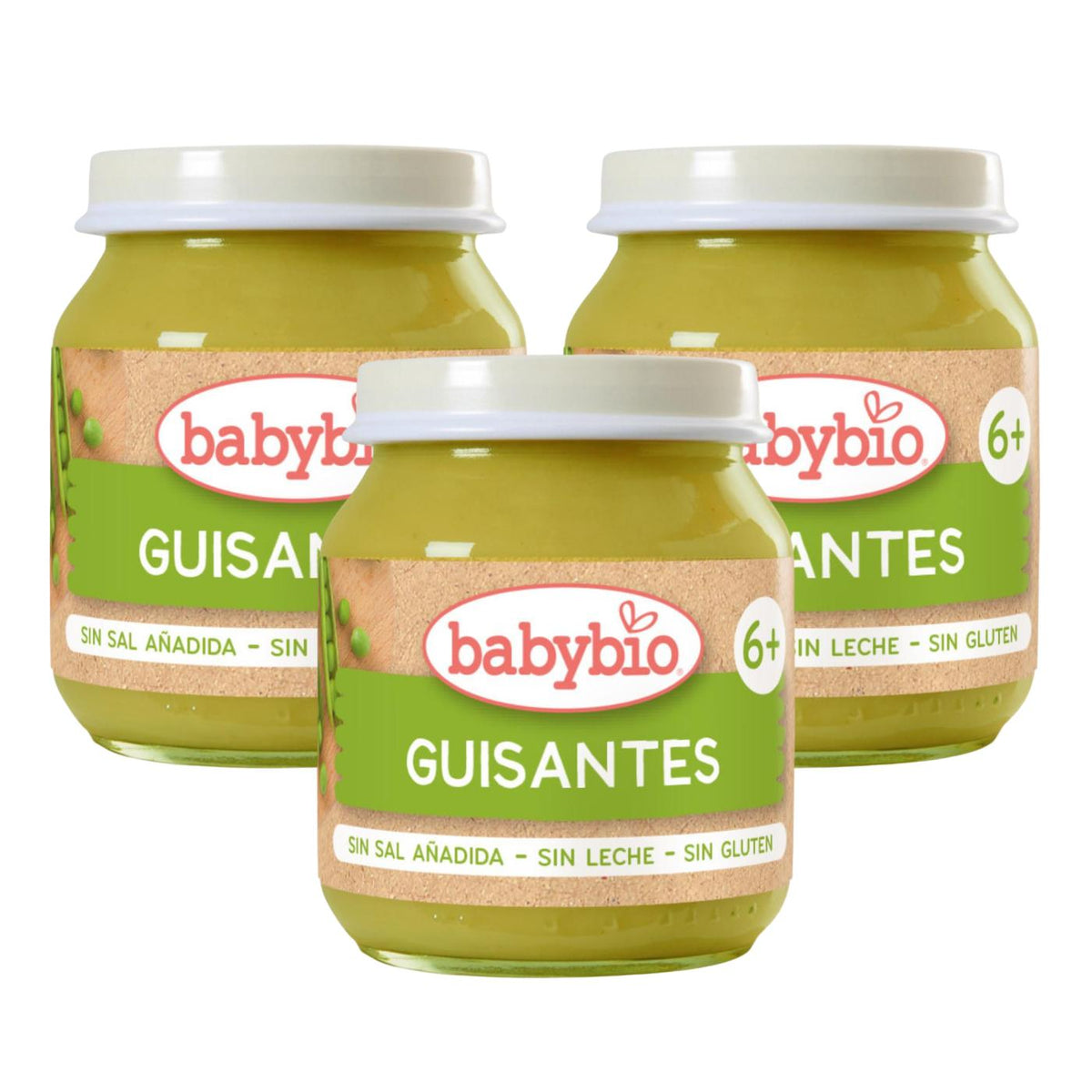 Pack 3 uds Potito guisantes Babybio 130 g