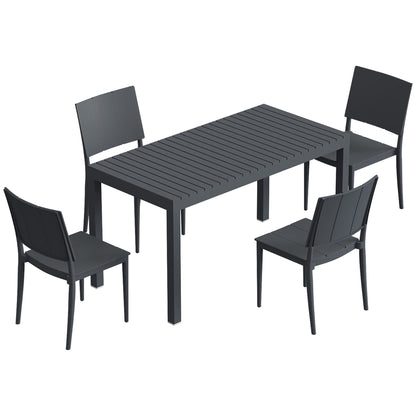 Conjunto De Jardín Outsunny Metal, Pp Gris Oscuro 141.5x70.5x74.5 Cm_3