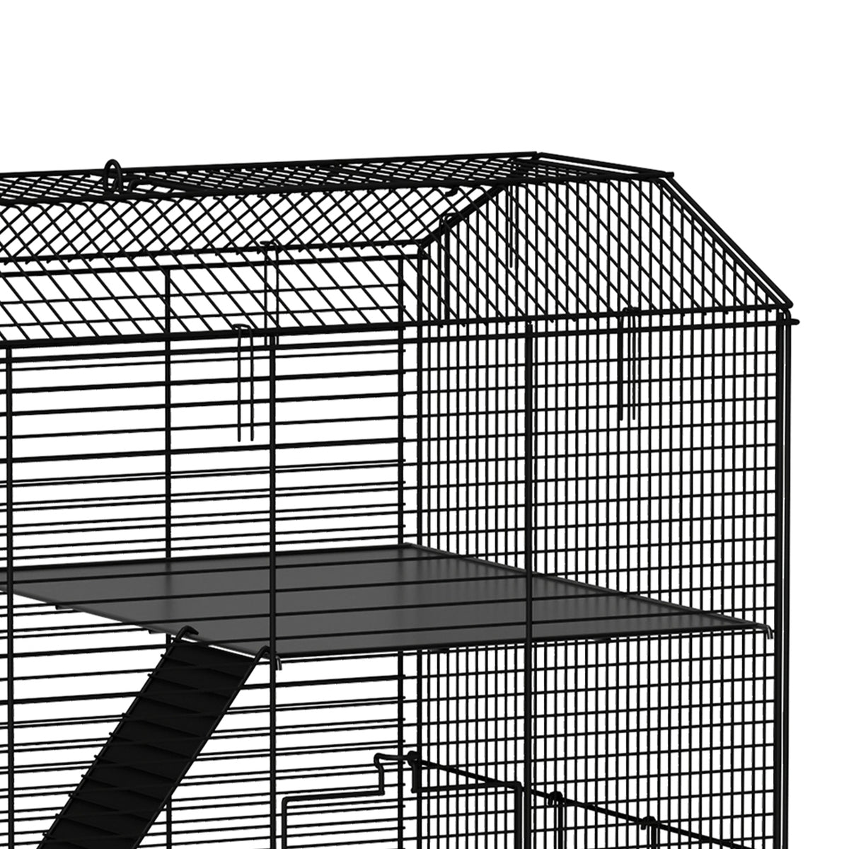 Jaula Para Hámster Pawhut Acero, Pp Negro 57x43x74 Cm_4