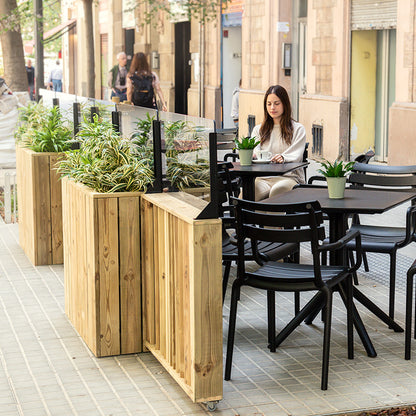 Jardinera Alta De Madera Autoportante Con Cortavientos 40 Cm 100x34,5x80 Cm Hortalia_3