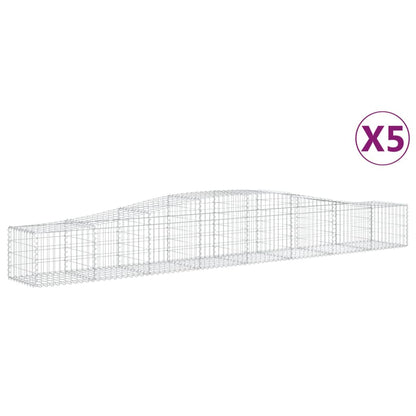 Cestas De Gaviones 5 Uds Forma De Arco Hierro 400x50x40/60 Cm_0