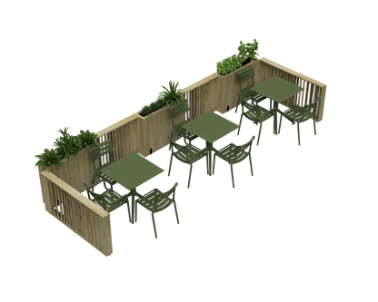 Kit Jardinera Alta De Madera Con Barandilla Y Cortavientos 60 Cm 75x24x80 Cm Hortalia_4