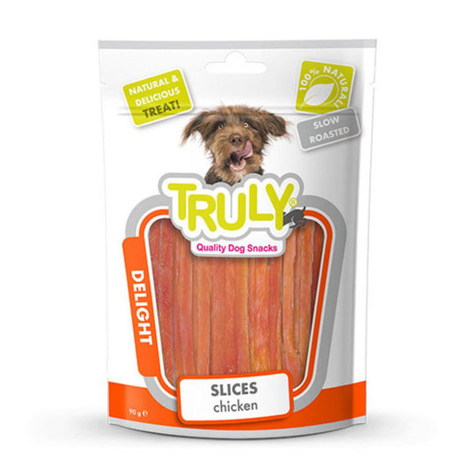 Snack Para Perro En Tiras De Pollo Desecado Truly 15 Bolsas X 90 Gr_0