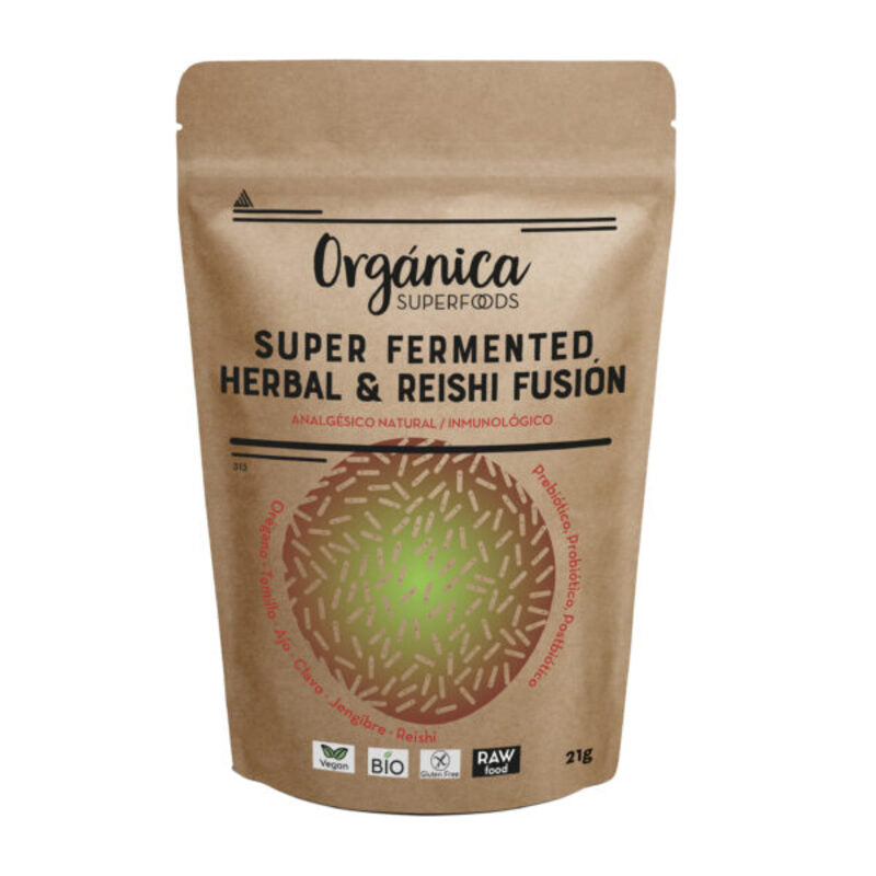 Herbal & Reishi Fusion Fermentados Bio -con Prebióticos, Probióticos, Postbióticos- 21g - Orgánica Superfoods_0