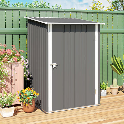 Caseta De Jardín Outsunny Acero Lacado Gris 100x103x160 Cm_4