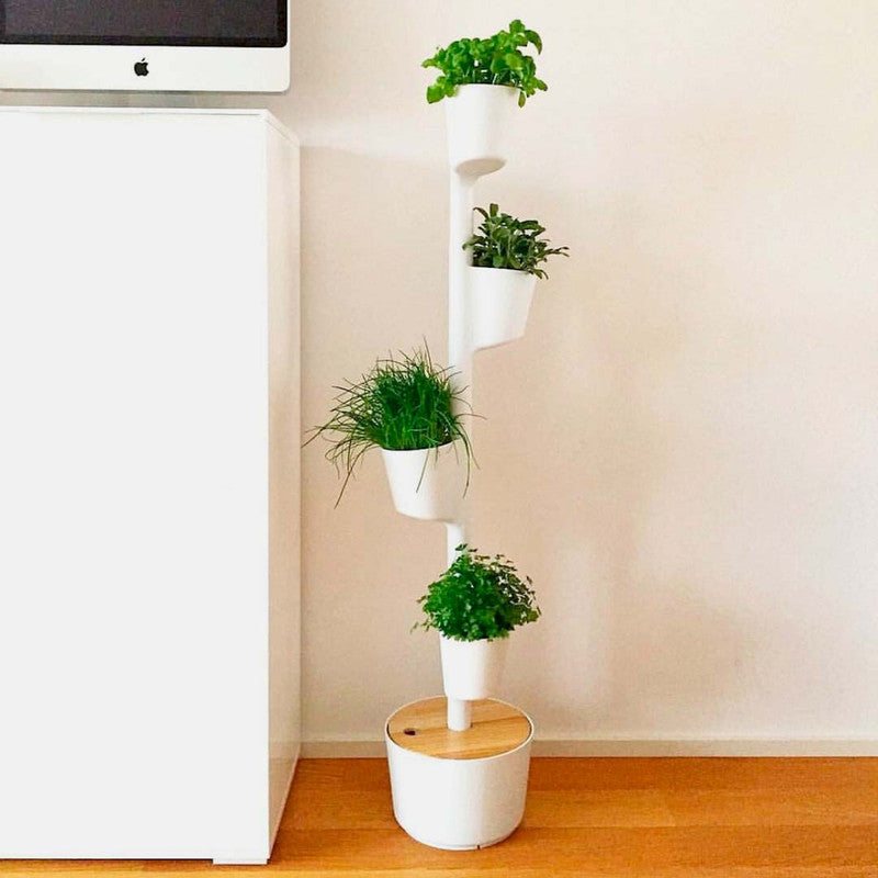 Huerto Vertical De Interior Citysens Con Riego Manual De 4 Macetas – Blanco, Polipropileno 100% Reciclado_2