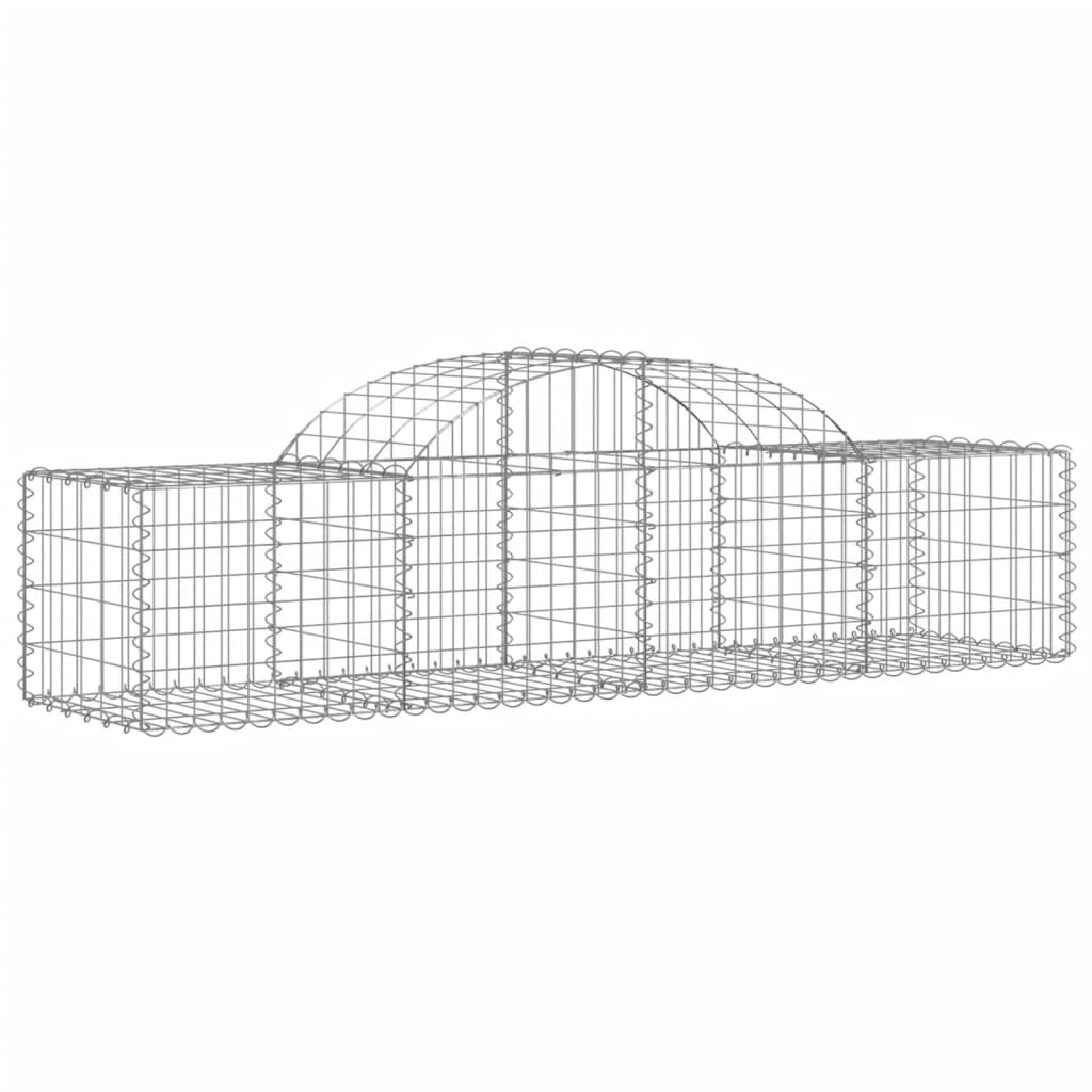 Cestas De Gaviones 14 Uds Forma De Arco Hierro 200x50x40/60 Cm_2