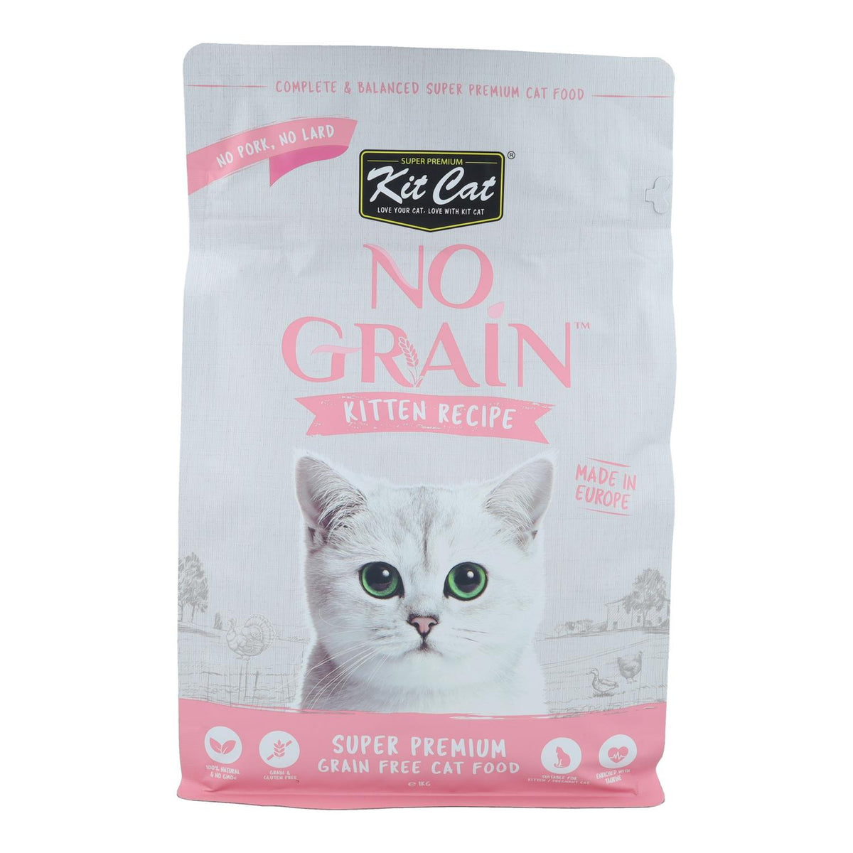 Kit Cat No Grain Cat Food - Kitten Recipe 1 Kg Pienso natural para gatitos