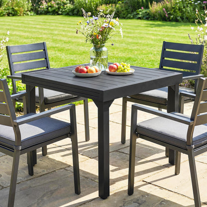 Mesa Jardín Extensible Outsunny Aluminio, Acero Negro 160x80x75 Cm_3