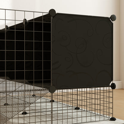 Valla Para Mascotas Pawhut Acero, Pp Negro 140x105x52 Cm_4