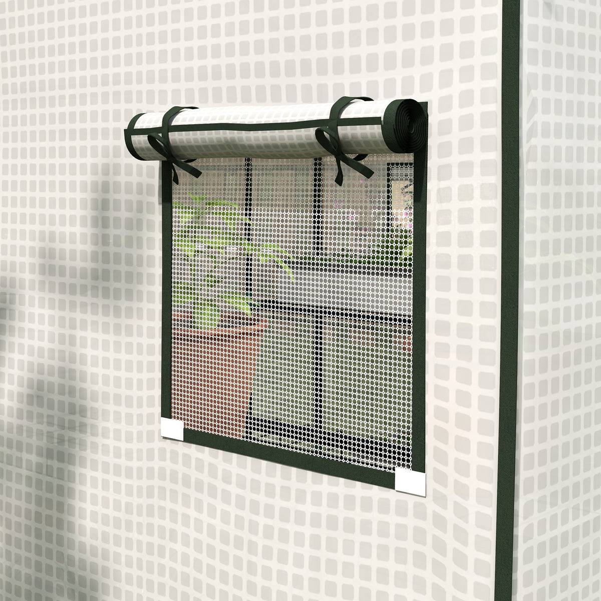 Cubierta De Invernadero Outsunny Pe Blanco 140x143x190 Cm 845-945v00wt_4