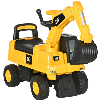 Excavadora Para Niños Homcom Pp, Metal Amarillo 85x27.5x47.5 Cm_0