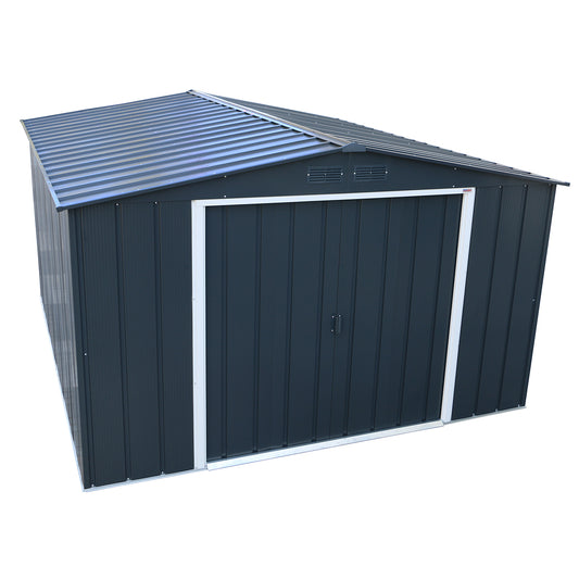 Duramax - Caseta Jardín - Eco Alcoy 10x12 - Metal - Color Gris Antracita_0