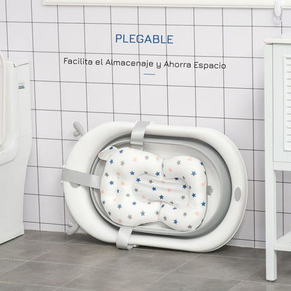 Bañera Para Bebé Plegable Homcom Pp, Tpe Gris 81.5x50.5x23.5 Cm_5