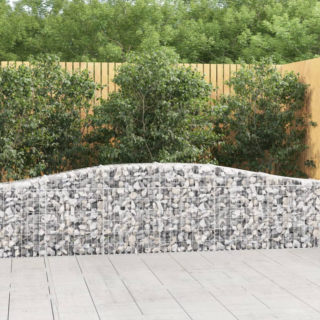 Cestas De Gaviones 4 Uds Forma De Arco Hierro 400x30x60/80 Cm_1