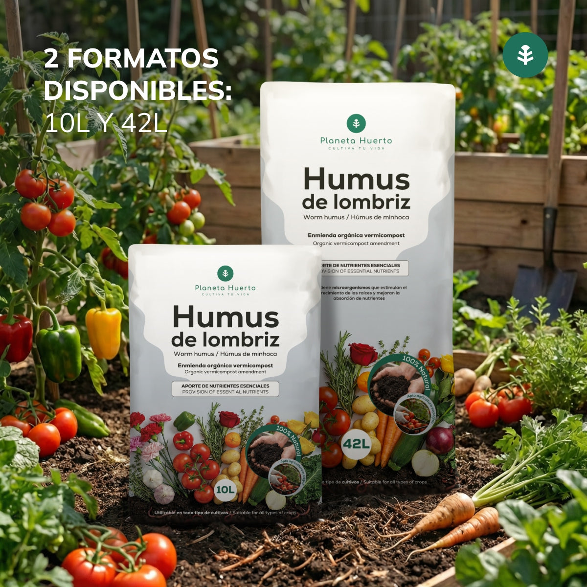 Pack 2x Humus de Lombriz 100% Natural Planeta Huerto 10 L