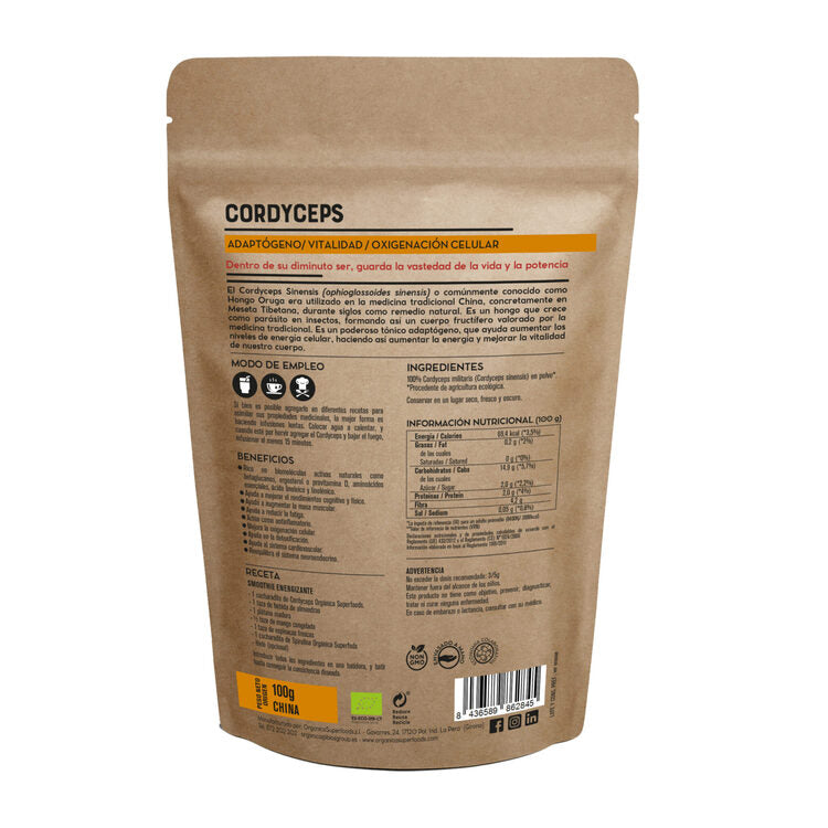 Cordyceps Bio En Polvo 100g - Orgánica Superfoods_1