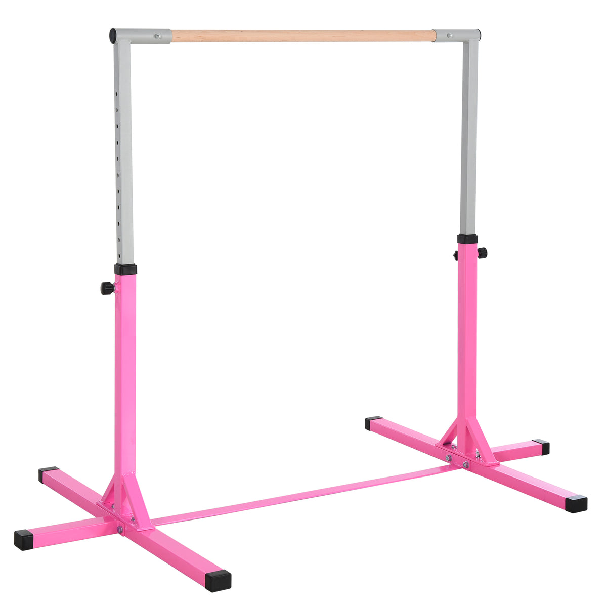 Barra De Gimnasia Homcom Acero Rosa 197x121x150 Cm_0