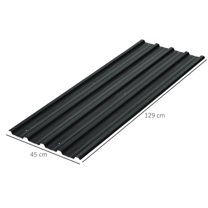 Paneles Acero Galvanizado Outsunny Acero Galvanizado Gris Oscuro 129x45 Cm_2