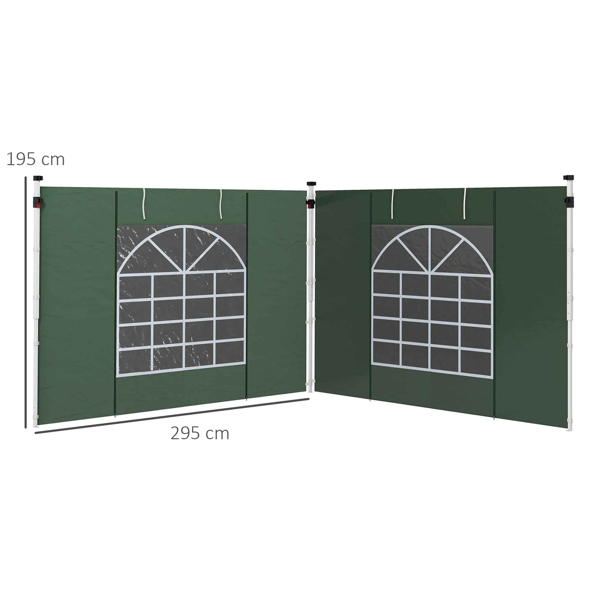 Paredes Para Carpa Outsunny Tela Oxford Verde 295x195 Cm_2