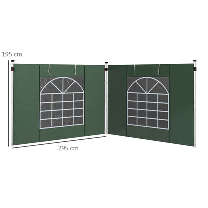 Paredes Para Carpa Outsunny Tela Oxford Verde 295x195 Cm_2