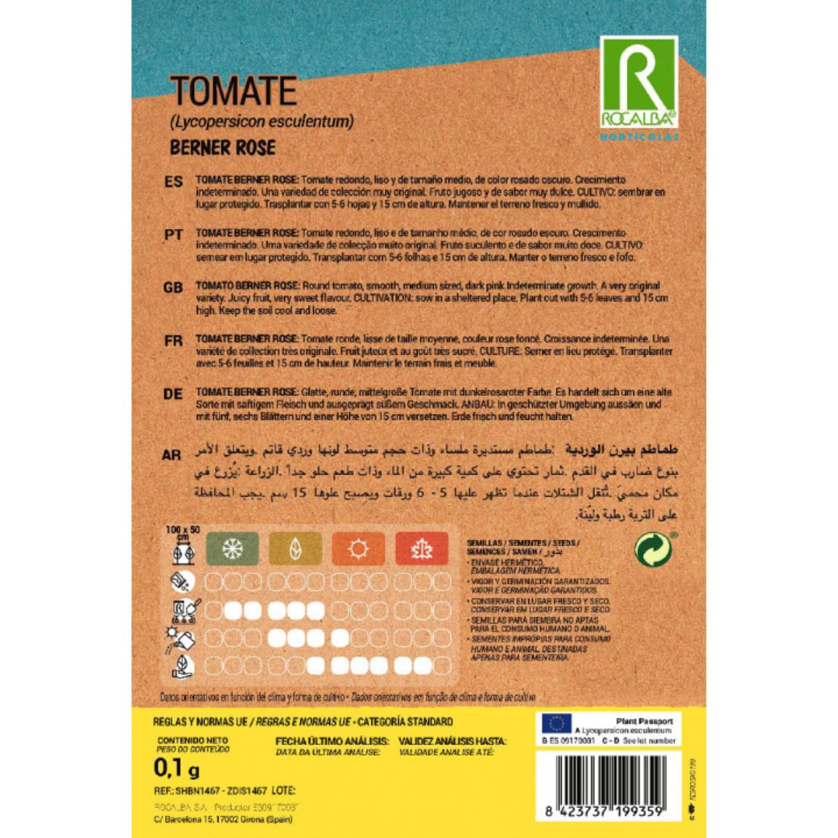 Semillas de Tomate rosa de berna