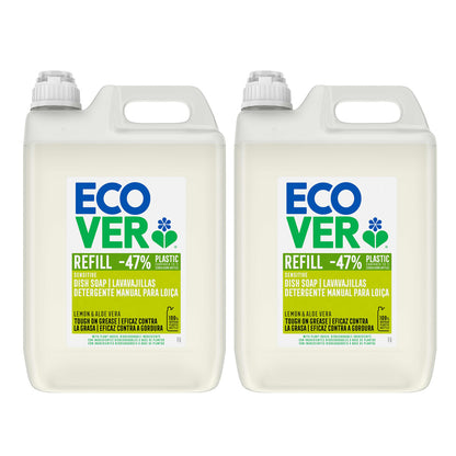 Pack 2x Lavavajillas Desengrasante de Limón y Aloe vera Ecover 5L