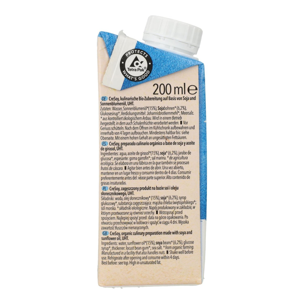 Crema para cocinar de Soja Liquida Bio Natumi, 200 ml