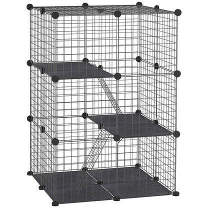 Valla Para Mascotas Pawhut Metal, Pp Negro 70x70x105 Cm_0