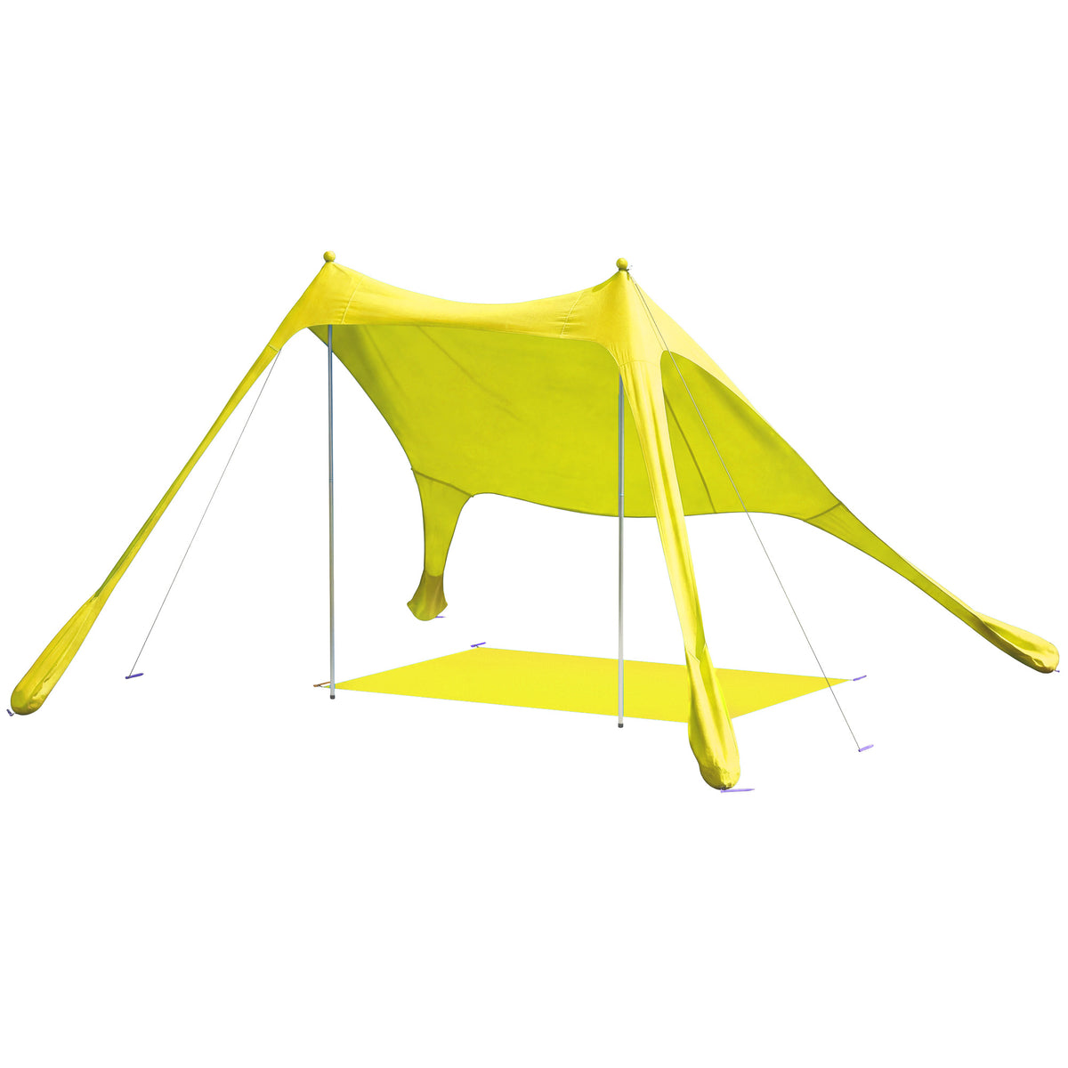 Toldo De Playa Outsunny Aluminio, Poliéster Verde 208x200x200 Cm_1