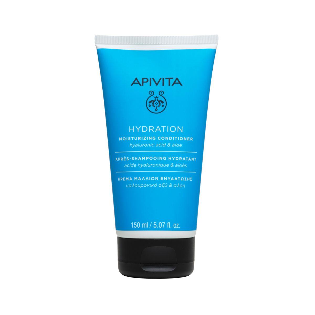 Acondicionador hidratante para todo tipo de cabello con ácido hialurónico y aloe, APIVITA 150 ml