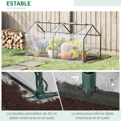 Invernadero De Terraza Outsunny Acero, Pvc Transparente 120x60x60 Cm_5