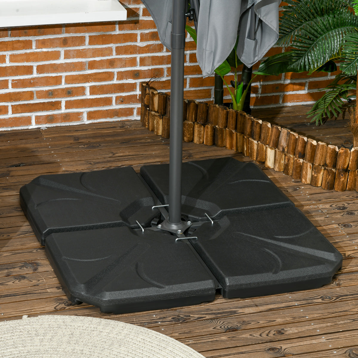 Base Para Sombrilla Outsunny Hdpe Negro 103x103x8.3 Cm_1